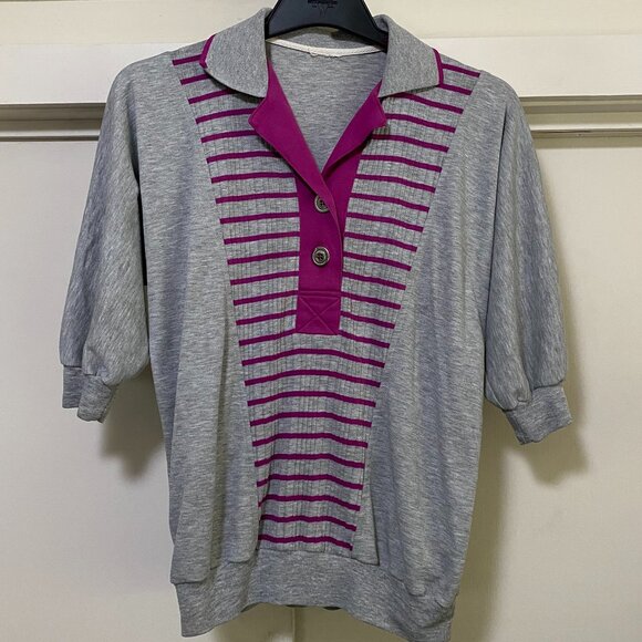 Super cute & comfy 1/2 sleeve sweatshirt/top, size L - Picture 1 of 7
